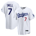 Silnrao LA.Dodgers #7 Blake Snell Player White Game Home Stitched Jerseys
