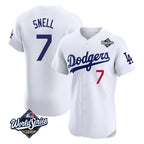 Silnrao LA.Dodgers #7 Blake Snell Player White Limited Elite World Series Home Stitched Jerseys