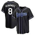 Silnrao LA.Dodgers #8 Enrique Hern¨¢ndez Player Black Carbon Limited Home Stitched Jerseys