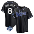 Silnrao LA.Dodgers #8 Enrique Hern¨¢ndez Player Black World Series Meet Carbon Limited Home Stitched Jerseys