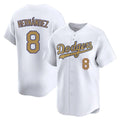 Silnrao LA.Dodgers #8 Enrique Hern¨¢ndez Player Gold Collection Limited Home Stitched Jerseys