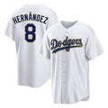 Silnrao LA.Dodgers #8 Enrique Hern¨¢ndez Player Gold White 2026 Collection Stadium Game Stitched Jerseys