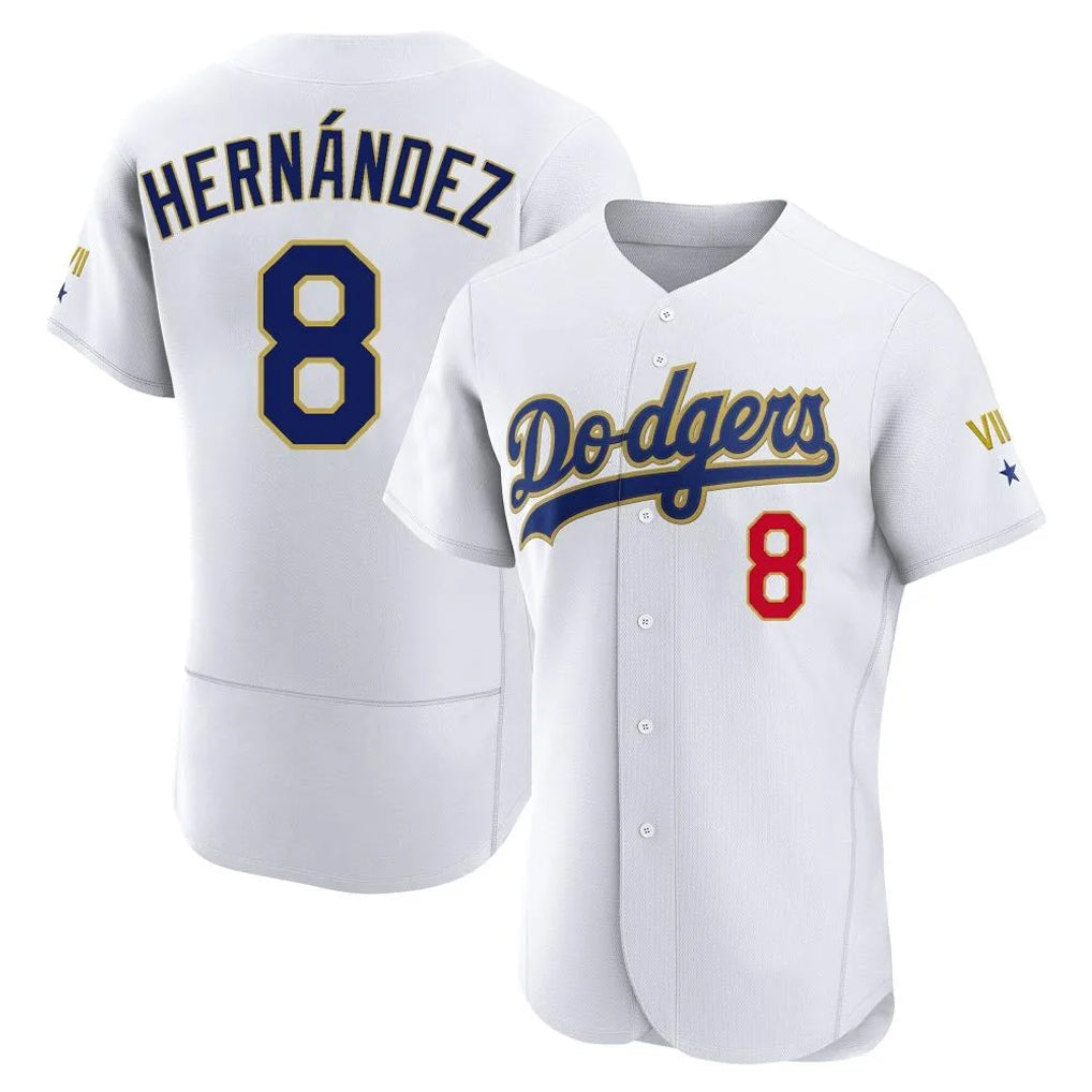 Silnrao LA.Dodgers #8 Enrique Hern¨¢ndez Player Gold White 2026 Collection Stadium Limited Elite Stitched Jerseys