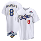 Silnrao LA.Dodgers #8 Enrique Hern¨¢ndez Player Gold White World Series 2026 Collection Stadium Limited Stitched Jerseys