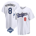 Silnrao LA.Dodgers #8 Enrique Hern¨¢ndez Player Gold White World Series Meet 2026 Collection Stadium Limited Stitched Jerseys