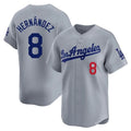 Silnrao LA.Dodgers #8 Enrique Hern¨¢ndez Player Gray Limited Home Stitched Jerseys