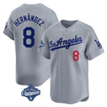 Silnrao LA.Dodgers #8 Enrique Hern¨¢ndez Player Gray World Series Meet Limited Home Stitched Jerseys