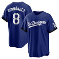 Silnrao LA.Dodgers #8 Enrique Hern¨¢ndez Player Royal City Connect Home Game Stitched Jerseys
