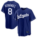 Silnrao LA.Dodgers #8 Enrique Hern¨¢ndez Player Royal Game Stitched Jerseys