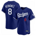 Silnrao LA.Dodgers #8 Enrique Hern¨¢ndez Player Royal Limited Home Stitched Jerseys