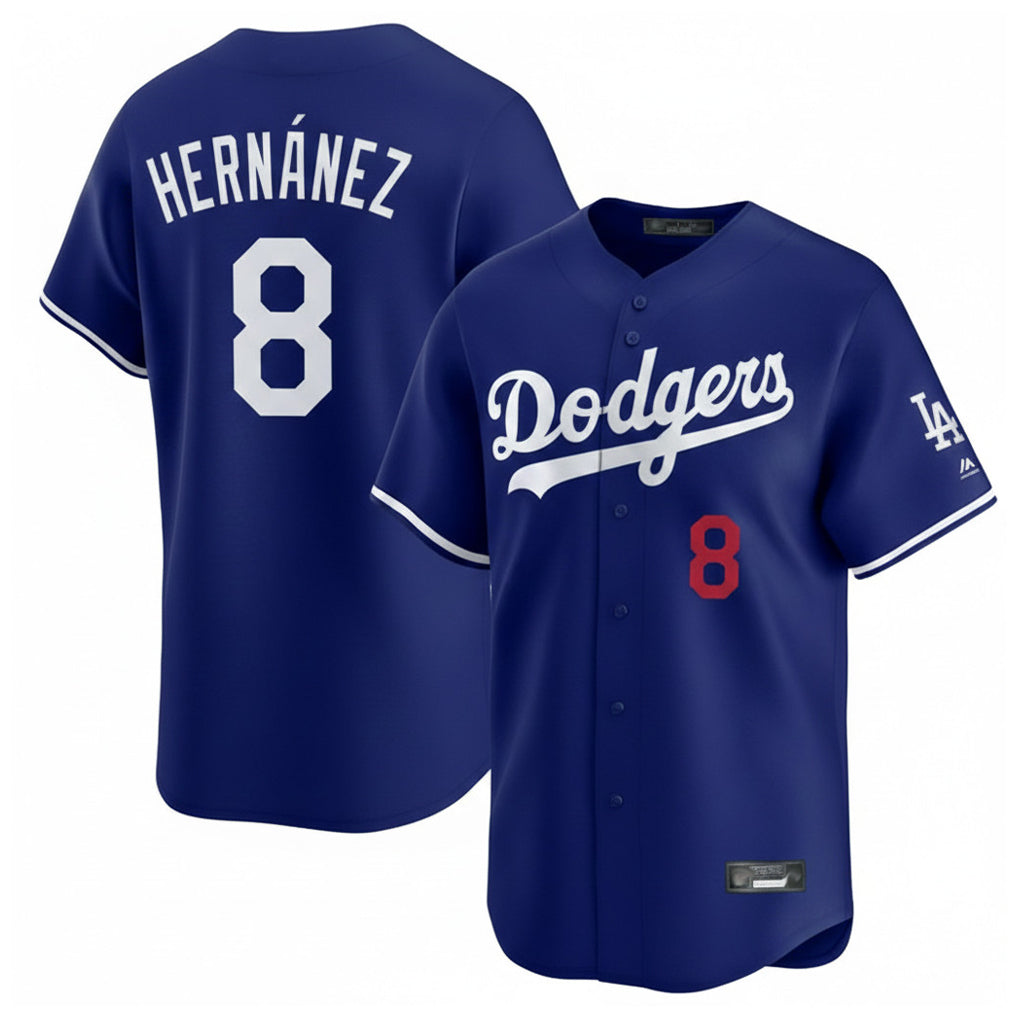 Silnrao LA.Dodgers #8 Enrique Hern¨¢ndez Player Royal Limited Home Stitched Jerseys