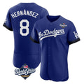 Silnrao LA.Dodgers #8 Enrique Hern¨¢ndez Player Royal World Series City Connect Elite Home Stitched Jerseys