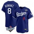 Silnrao LA.Dodgers #8 Enrique Hern¨¢ndez Player Royal World Series Limited Home Stitched Jerseys
