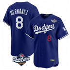 Silnrao LA.Dodgers #8 Enrique Hern¨¢ndez Player Royal World Series Limited Home Stitched Jerseys
