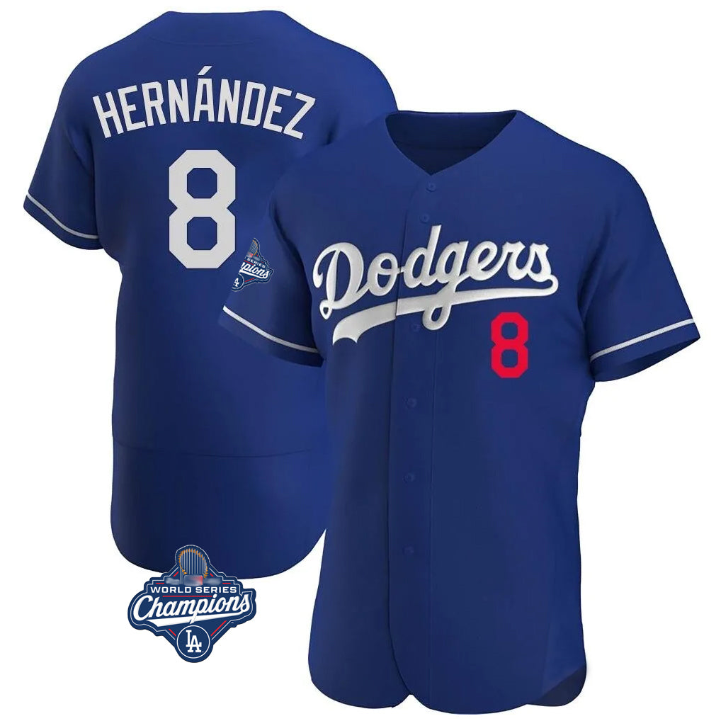 Silnrao LA.Dodgers #8 Enrique Hern¨¢ndez Player Royal World Series Meet Limited Elite Home Stitched Jerseys
