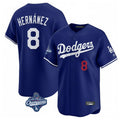 Silnrao LA.Dodgers #8 Enrique Hern¨¢ndez Player Royal World Series Meet Limited Home Stitched Jerseys