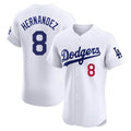 Silnrao LA.Dodgers #8 Enrique Hern¨¢ndez Player White Limited Elite Home Stitched Jerseys