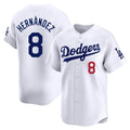 Silnrao LA.Dodgers #8 Enrique Hern¨¢ndez Player White Limited Home Stitched Jerseys