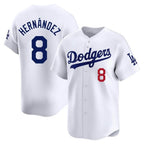 Silnrao LA.Dodgers #8 Enrique Hern¨¢ndez Player White Limited Home Stitched Jerseys