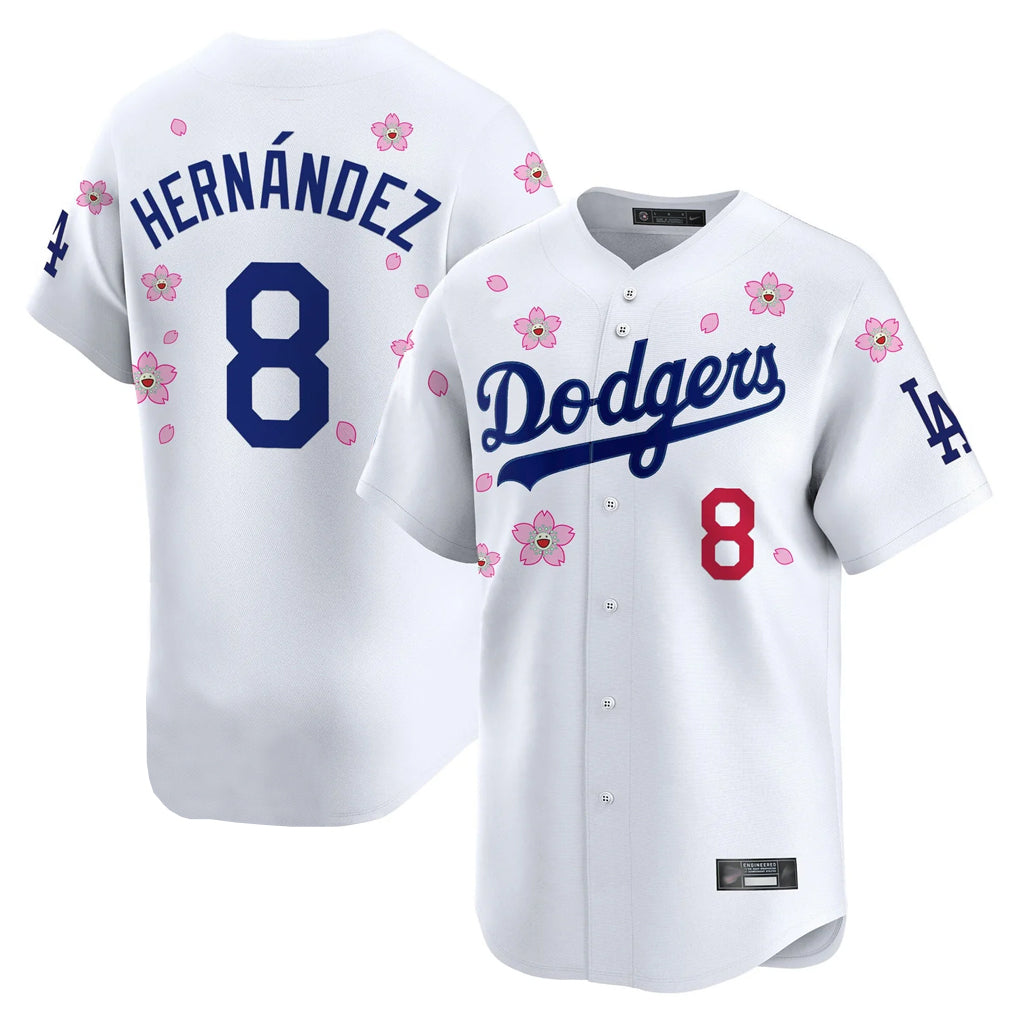 Silnrao LA.Dodgers #8 Enrique Hern¨¢ndez Player White Tokyo Series Vapor Premier Limited Stitched Jerseys