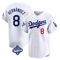 Silnrao LA.Dodgers #8 Enrique Hern¨¢ndez Player White World Series Meet Limited Home Stitched Jerseys