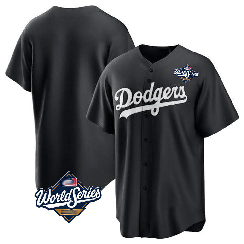Silnrao LA.Dodgers ## Dodgers Blank Player Black Pitch Fashion World Series T-shirt Stitched Jerseys