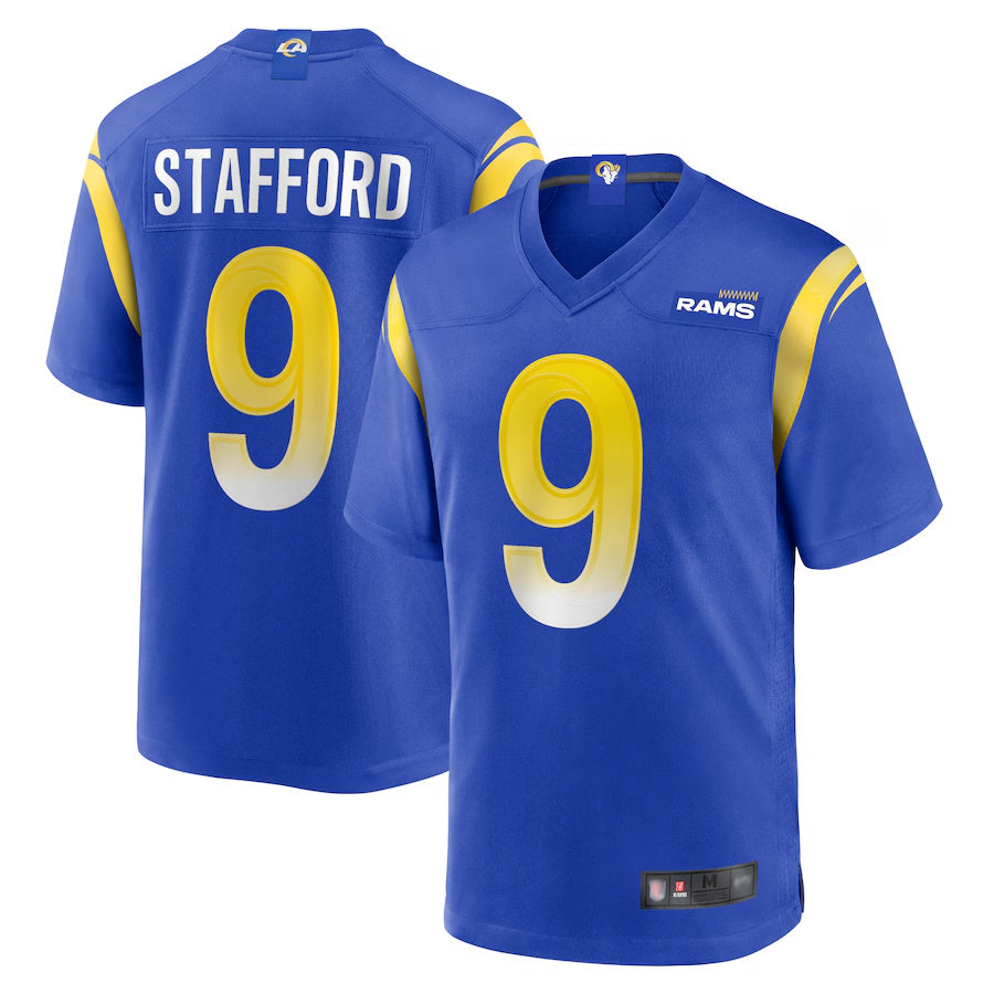Silnrao LA.Rams Home Game Football Jerseys - Royal - #9 Matthew Stafford Player Stitched Jerseys