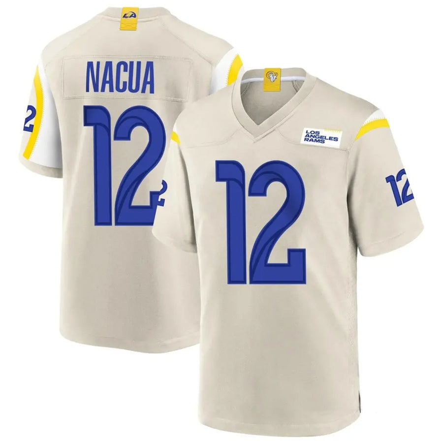 Silnrao LA.Rams #12 Puka Nacua Player Bone Replica Game Stitched Jerseys