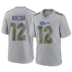 Silnrao LA.Rams #12 Puka Nacua Player Gray Atmosphere Fashion Game Stitched Jerseys