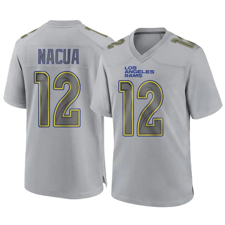 Silnrao LA.Rams #12 Puka Nacua Player Gray Atmosphere Fashion Game Stitched Jerseys