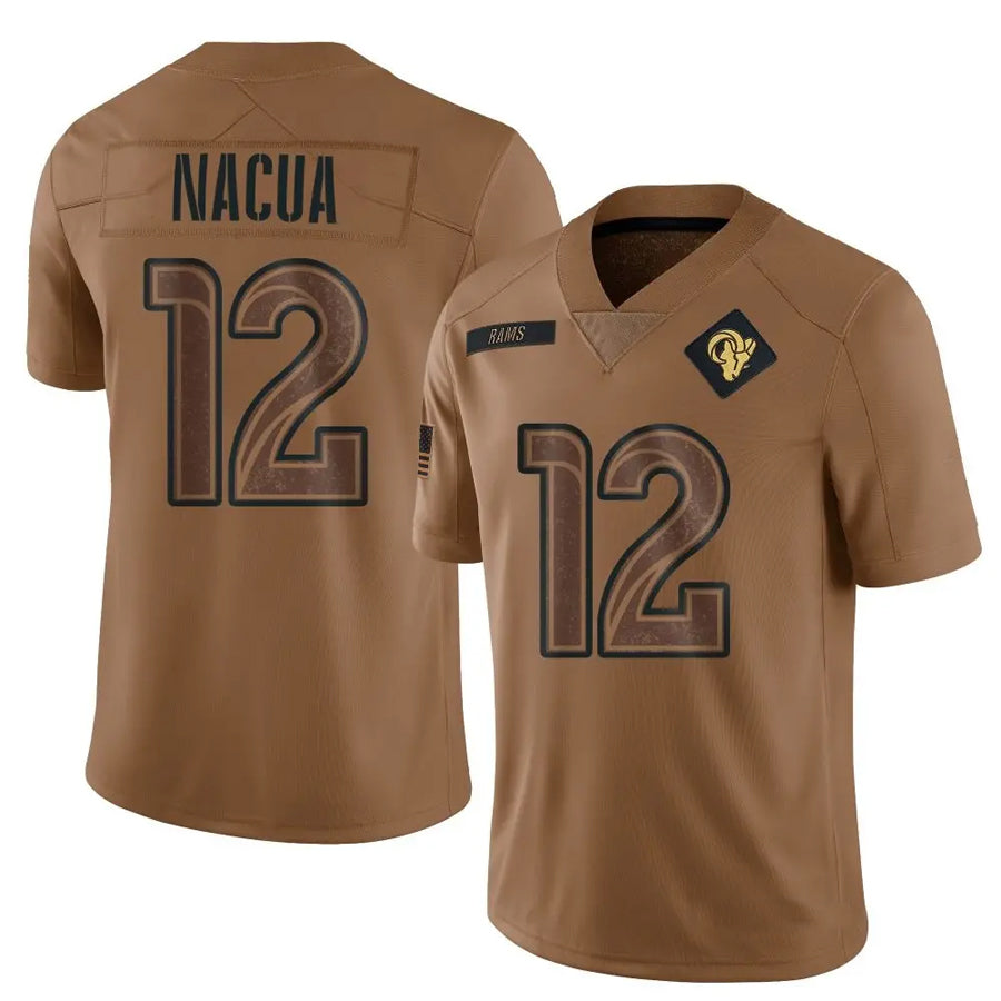 Silnrao LA.Rams #12 Puka Nacua Player Limited Brown Salute To Service Stitched Jerseys