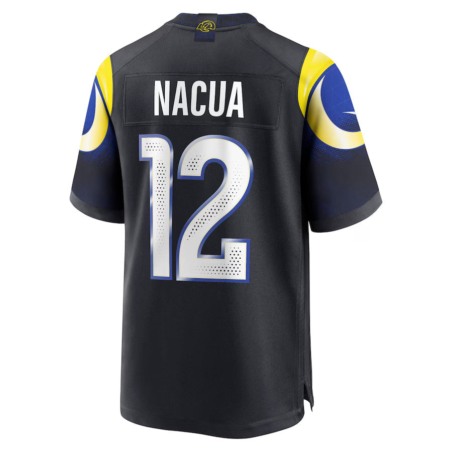 Silnrao LA.Rams #12 Puka Nacua Player Midnight Blue Rivalries Collection Game Stitched Jerseys