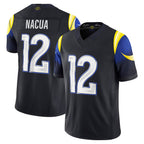 Silnrao LA.Rams #12 Puka Nacua Player Midnight Blue Rivalries Collection Vapor Limited Stitched Jerseys
