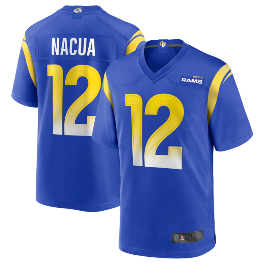 Silnrao LA.Rams #12 Puka Nacua Royal Game Player Jersey American Stitched Jerseys