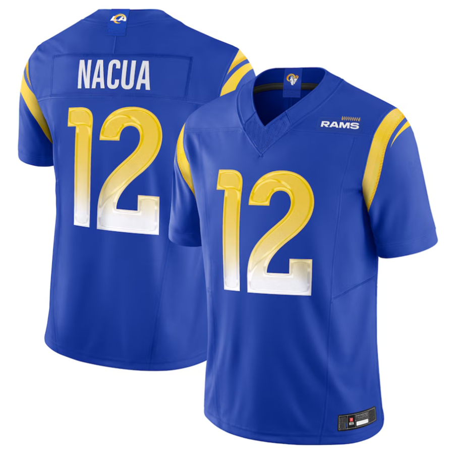 Silnrao LA.Rams #12 Puka Nacua Royal Vapor F.U.S.E. Limited Player Stitched Jerseys