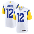 Silnrao LA.Rams #12 Puka Nacua White Game Player Jersey American Stitched Jerseys