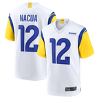 Silnrao LA.Rams #12 Puka Nacua White Game Player Jersey American Stitched Jerseys