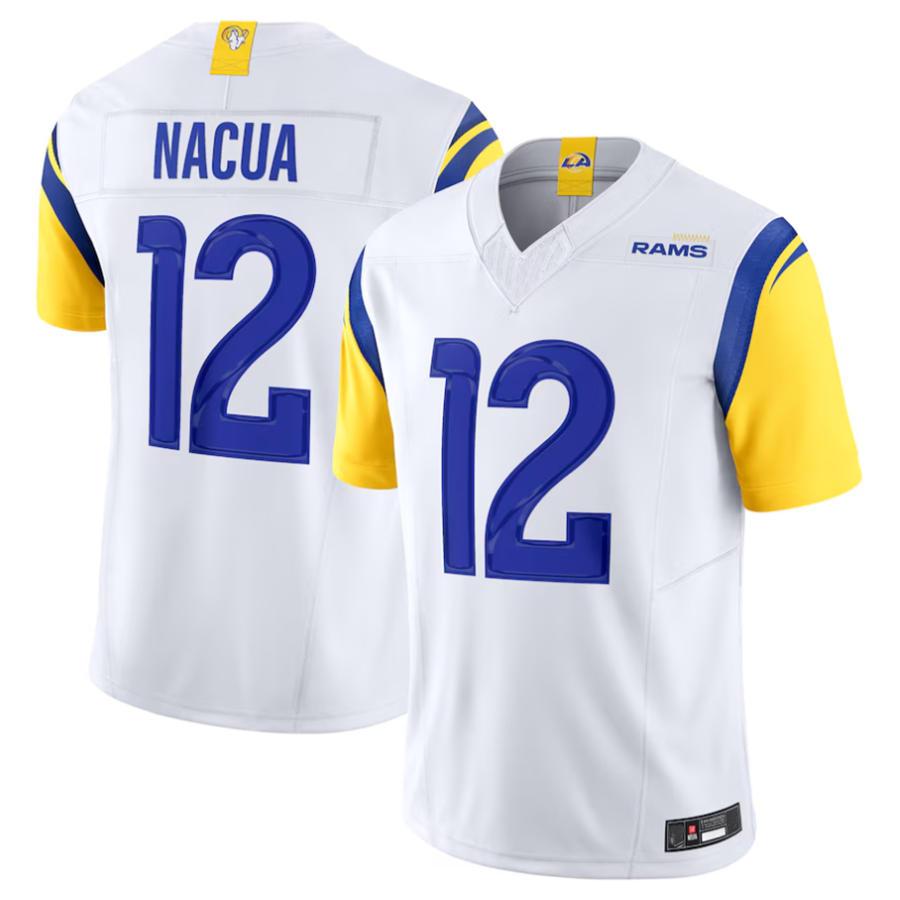 Silnrao LA.Rams #12 Puka Nacua White Vapor F.U.S.E. Limited Player Stitched Jerseys