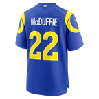 Silnrao LA.Rams #22 Trent McDuffie Royal Team Game Player Stitched Jerseys