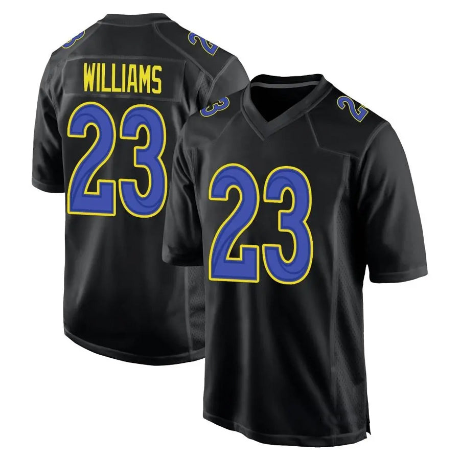 Silnrao LA.Rams #23 Kyren Williams Player Black Fashion Game Stitched Jerseys