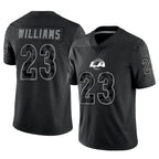 Silnrao LA.Rams #23 Kyren Williams Player Black RFLCTV Limited Stitched Jerseys