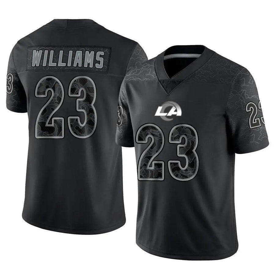 Silnrao LA.Rams #23 Kyren Williams Player Black RFLCTV Limited Stitched Jerseys