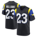 Silnrao LA.Rams #23 Kyren Williams Player Midnight Blue Rivalries Collection Game Stitched Jerseys