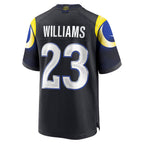 Silnrao LA.Rams #23 Kyren Williams Player Midnight Blue Rivalries Collection Game Stitched Jerseys