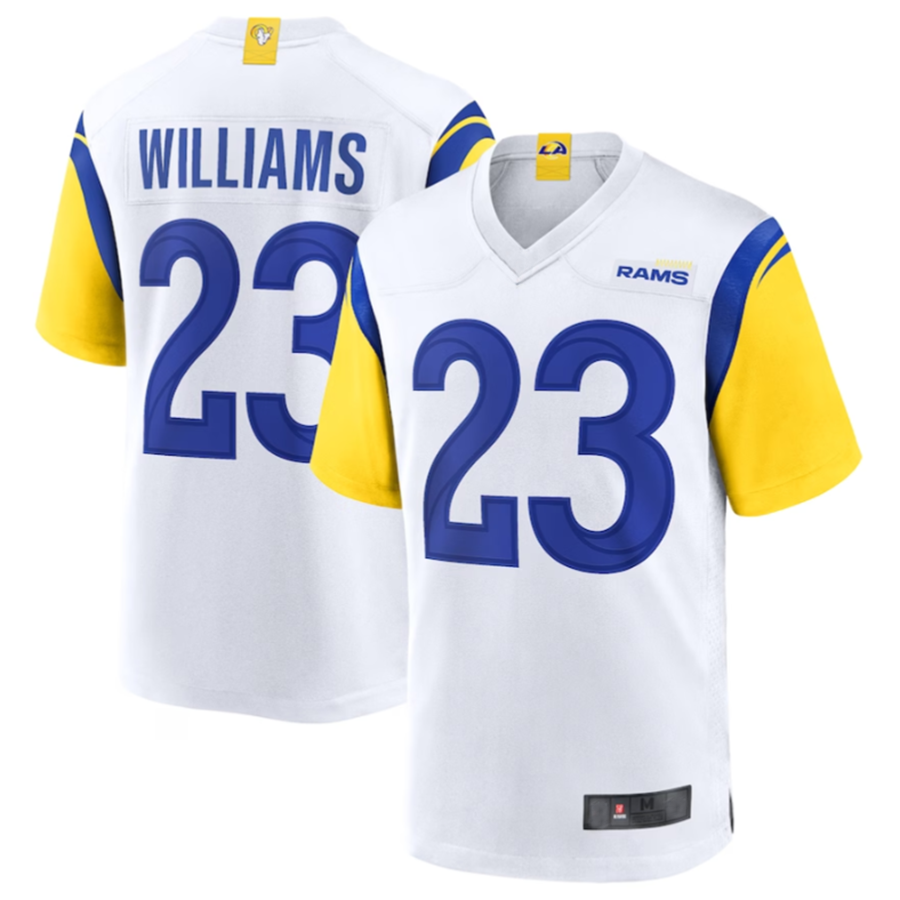 Silnrao LA.Rams #23 Kyren Williams White Game Jersey American Stitched Jerseys