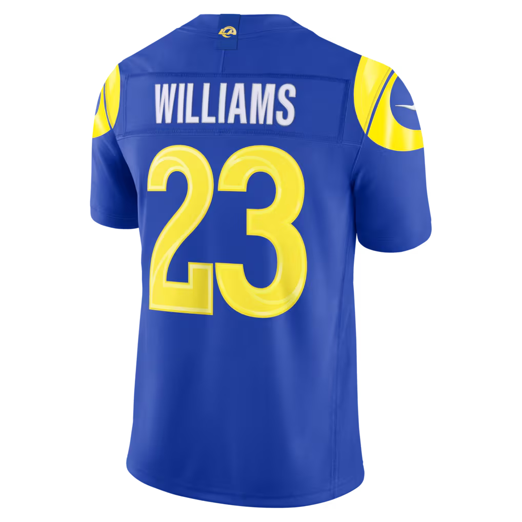 Silnrao LA.Rams #23 Kyren Williams Royal Team Vapor F.U.S.E. Stitched Limited Jerseys