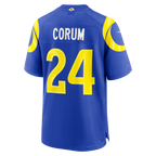 Silnrao LA.Rams #24 Blake Corum Royal Game Stitched Jerseys