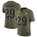 Silnrao LA.Rams #29 Eric Dickerson Player Salute To Service Olive LA.Rams #29 Eric Dickerson Player White Home Game LA.Rams #29 Eric Dickerson Player White Home Game Stitched Jerseys