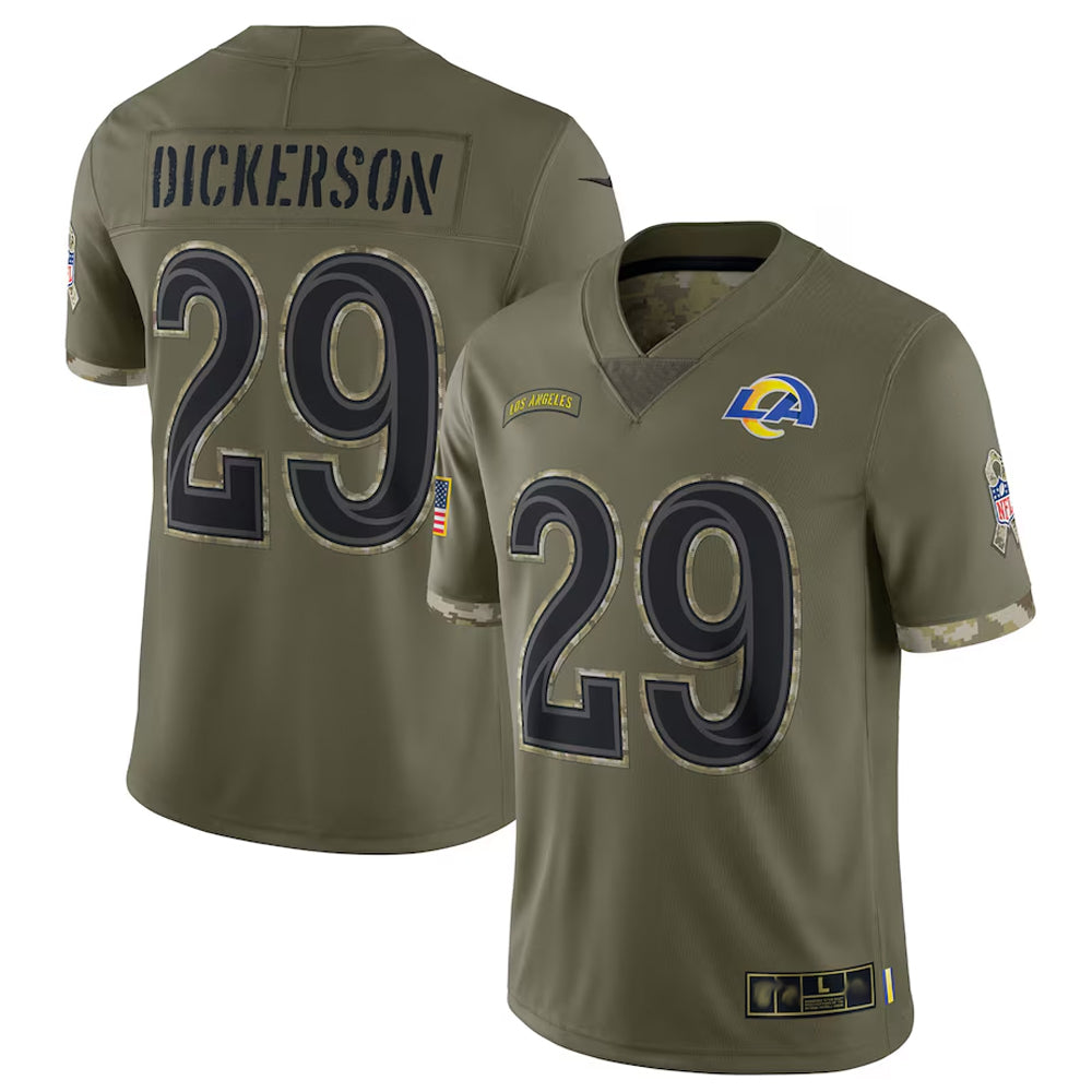 Silnrao LA.Rams #29 Eric Dickerson Player Salute To Service Olive LA.Rams #29 Eric Dickerson Player White Home Game LA.Rams #29 Eric Dickerson Player White Home Game Stitched Jerseys