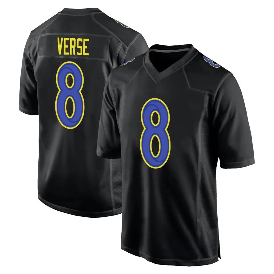 Silnrao LA.Rams #8 Jared Verse Player Black Fashion Game Stitched Jerseys